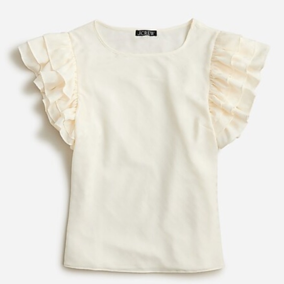 NWT - J.Crew Ruffle-sleeve top - Size Small - Picture 1 of 5